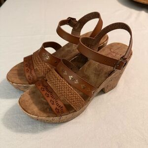 Jellypop Kora Brown Wedge Sandals‎ 7.5